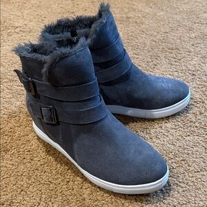 Blondo Women's Faux Fur Lined Leather Boots - Dark Gray